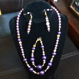Purple & Gold Jewelry Set